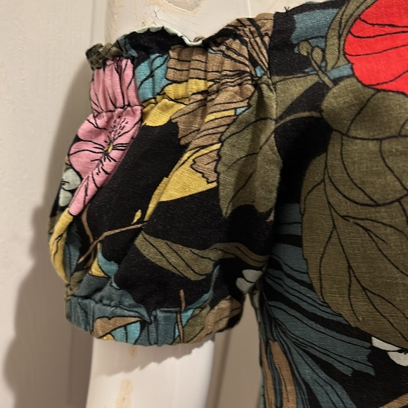 Guess Womens Tropical Romper Floral Off-Shoulder Corset Style Front Size 4 - Picture 8 of 14